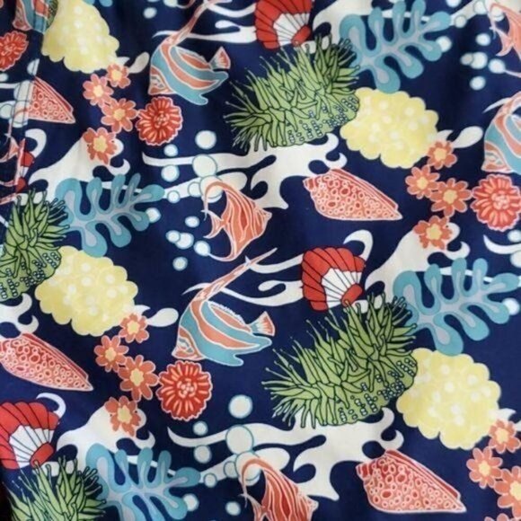 Nautica Graphic Aquatic Design Cinched Pocketed Sz. XL Board Shorts - Picture 10 of 11